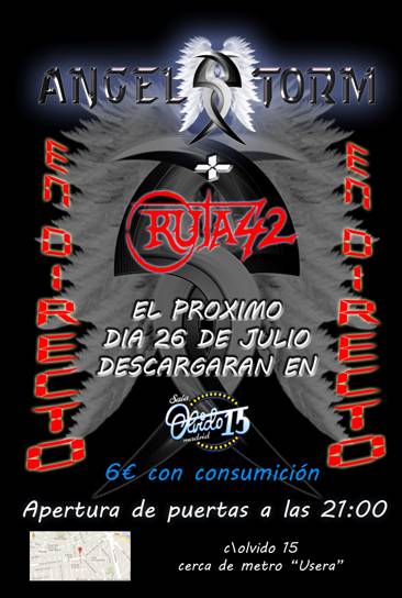 Concierto de Angel Storm con Ruta 42 en Madrid