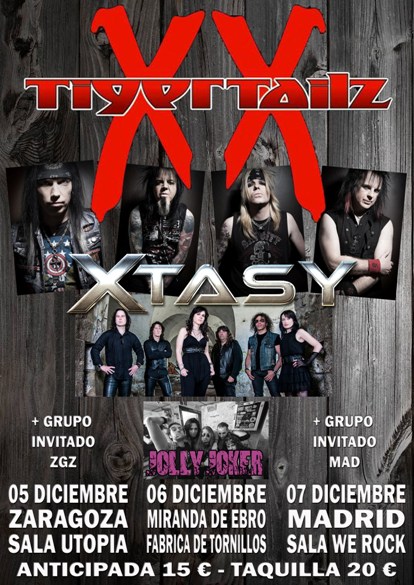 CARTEL TIGERTAILZ TOUR SPAIN 2014
