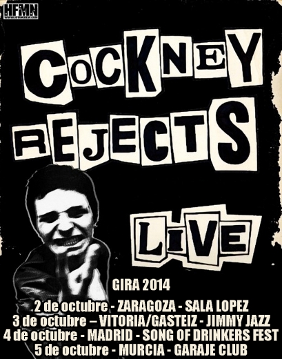 Cockney Rejects anuncian gira española a través de HFMN Crew