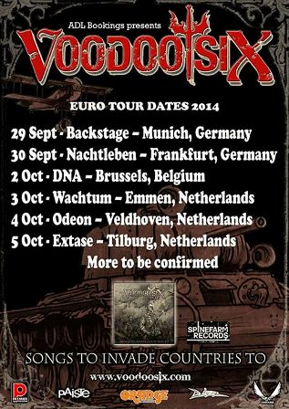 Fechas europeas de Voodoo Sixx