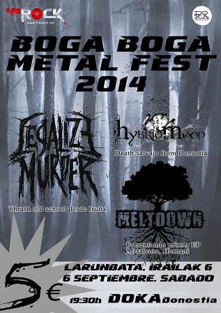 Este sábado 6 de Septiembre el Boga Boga Metal Fest en Donosti