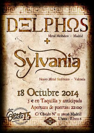 Delphos y Sylvania estarán actuando en Madrid el 18 de Octubre