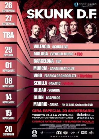 Os recordamos las fechas de la gira del 20 Aniversario de Skunk DF