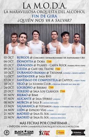 Fechas del Fin de Gira de la Maravillosa Orquesta Del Alcohol