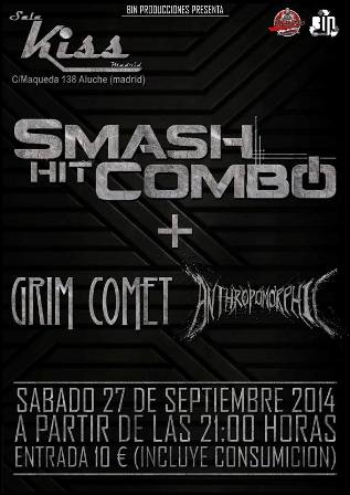 Ya tenemos disponible el cartel del concierto en la capital de Smash Hit Combo