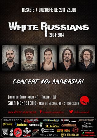 Concierto décimo aniversario White Russians en Barcelona