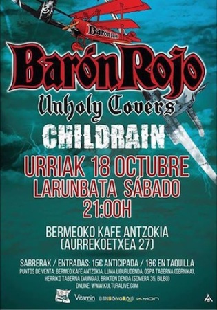 Baron Rojo en Bermeo el sábado 18 de Octubre