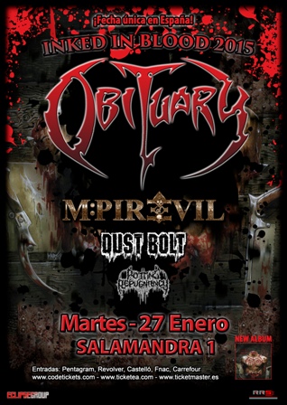 Entradas de Obituary en Barcelona a la venta