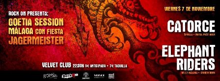 Hoy tendremos a Catorce y Elephant Riders en Málaga