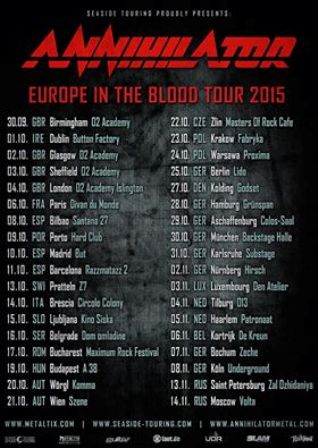 Annihilator volverán a España en 2015