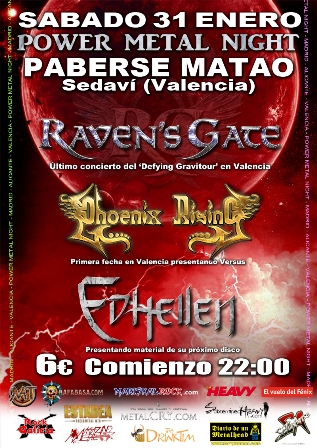 Power Metal Nights con Edhellen, Phoenix Rising y Raven’s Gate