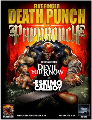 Fechas de la gira Europea de Five Finger Death Punch y Papa Roach