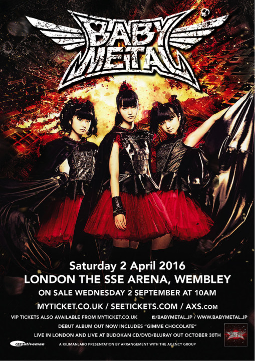 Baby Metal tocarán en el Wembley Arena en 2016