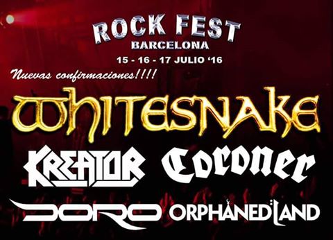 Whitesnake, Kreator, Coroner, Doro y Orphaned Land al Rock Fest Barcelona 2016