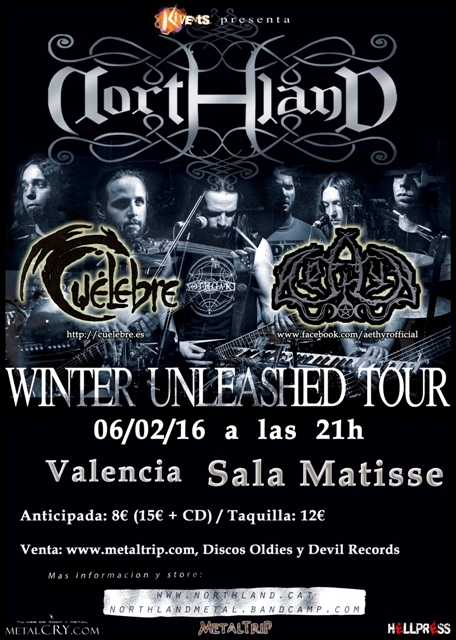Northland en Valencia el 6 febrero con Cuélebre y Aethyr