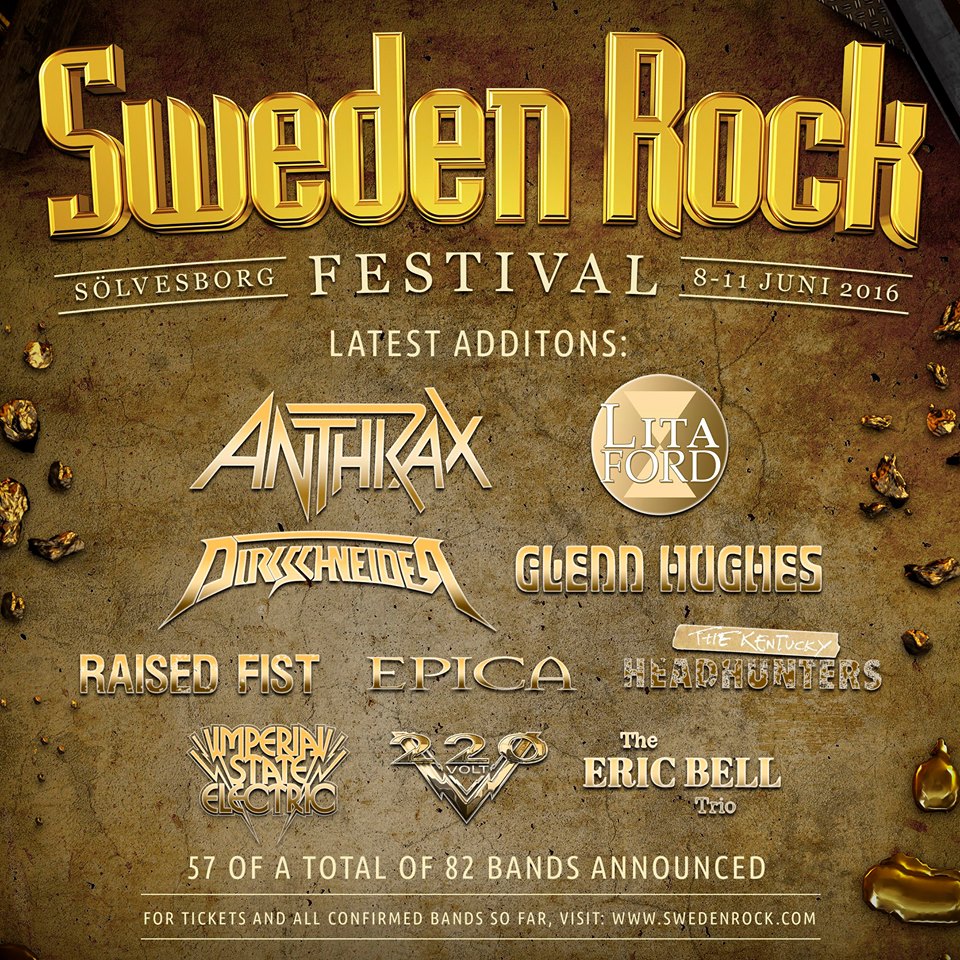 El Sweden Rock Festival 2016 anuncia nuevas bandas