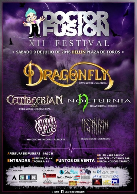 Información del XII Doctor Fusión Festival de Hellín el 9 de julio