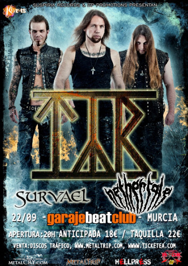 Survael estará con TYR y Nethertale en Murcia el 22 de septiembre