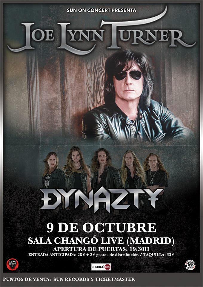 Joe Lynn Turner con Dynazty en Madrid el 9 de octubre