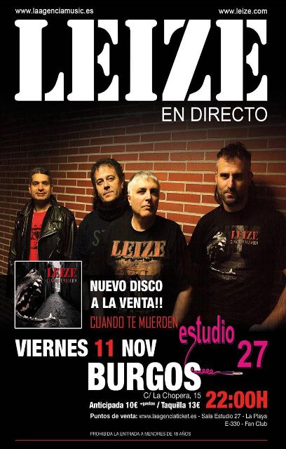Leize en Burgos este viernes 11 de noviembre