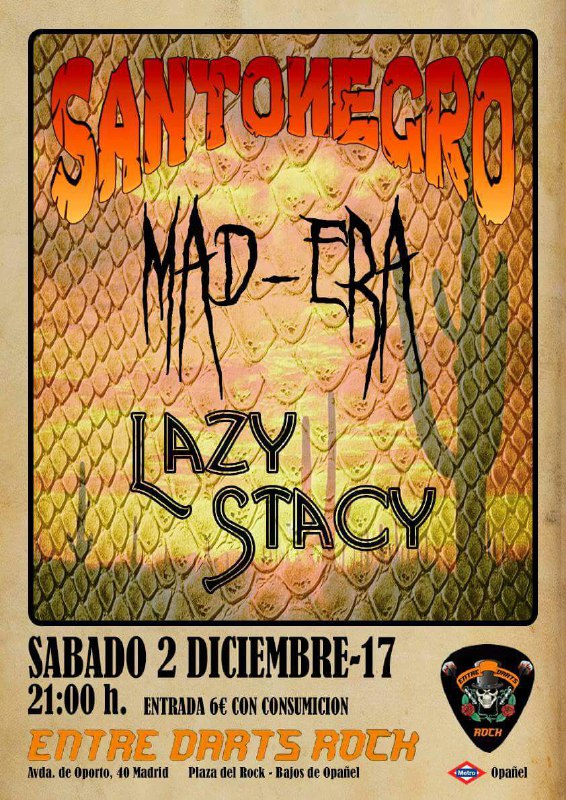 Santonegro con Mad-Era y Lazy Stacy el 2 de diciembre en Madrid
