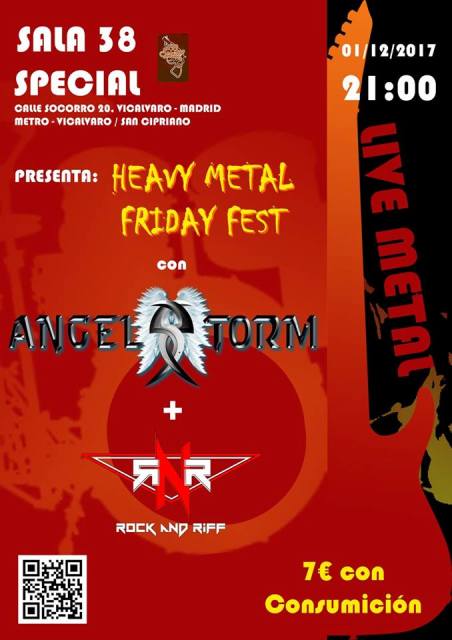 Angel’s Storm y Rock’n’Riff el 1 de diciembre en Madrid