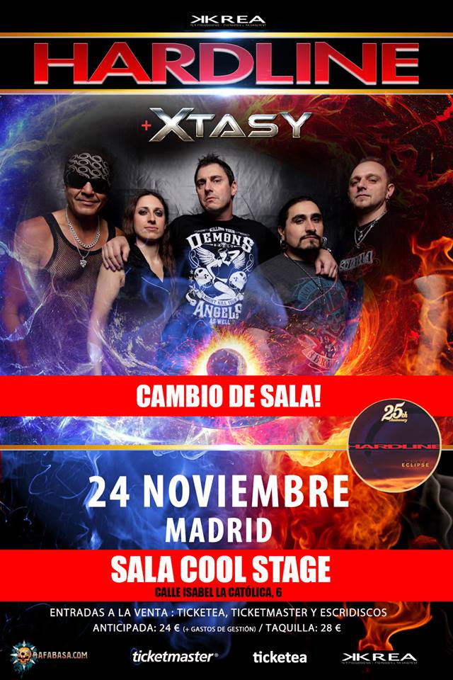 Cambio de Sala del concierto de Hardline del 24 de noviembre en Madrid