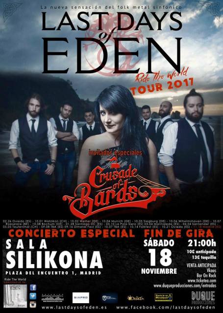Last Days Of Eden hoy visita Madrid cerrando su Gira