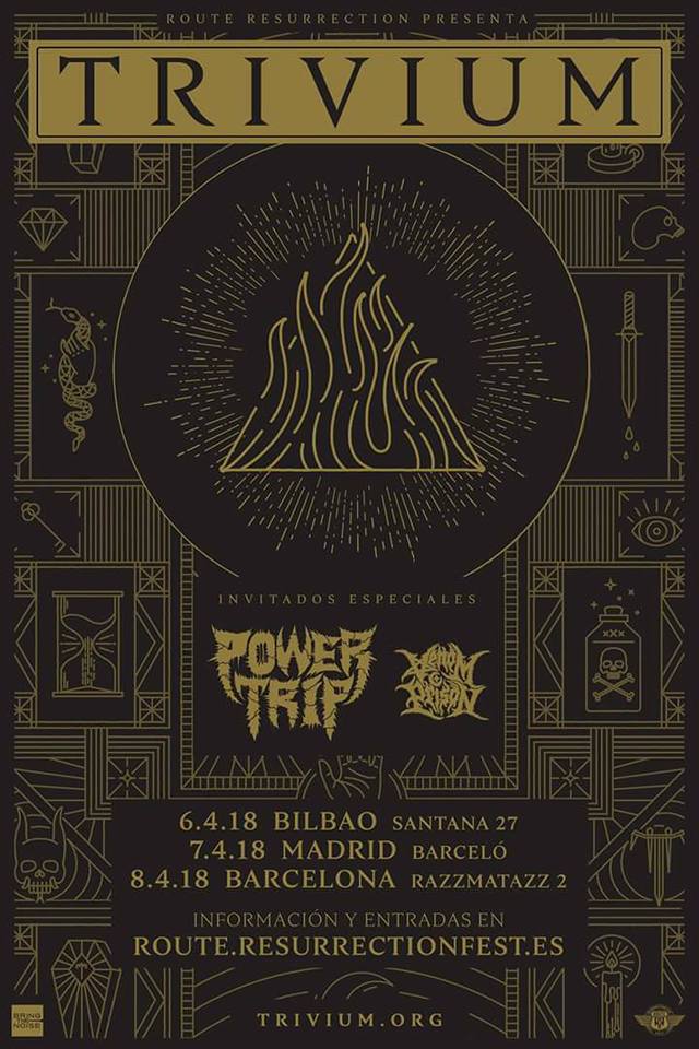 Trivium confirma tres fechas españolas en abril de 2018