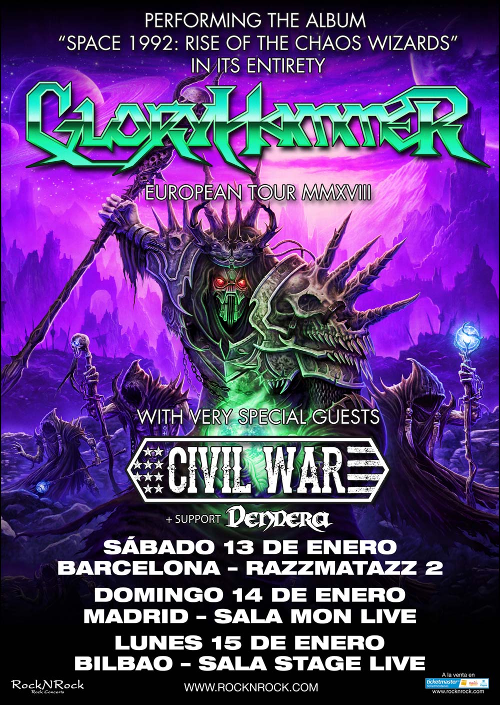 Os recordamos los detalles y horarios de los próximos conciertos de GloryHammer y Civil War