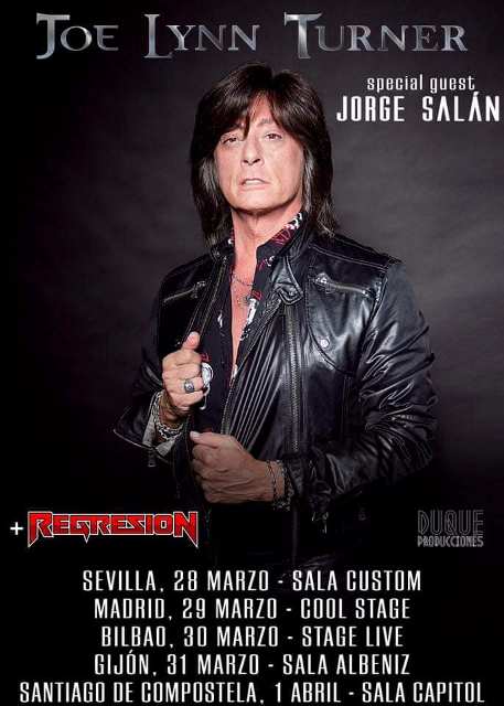 El 29 de marzo Joe Lynn Turner en Madrid