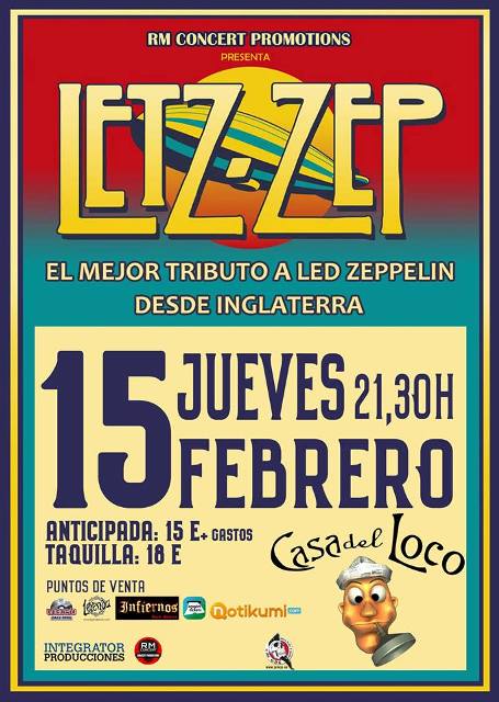 Letz Zep en Zaragoza el 15 de febrero