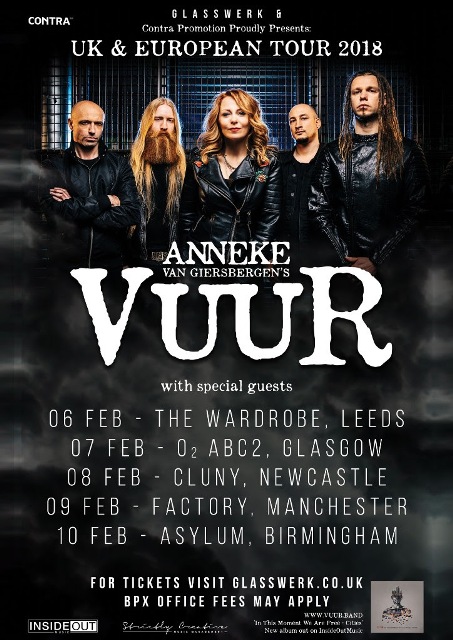 Vuur de Anneke van Giersbergen girando por Inglaterra