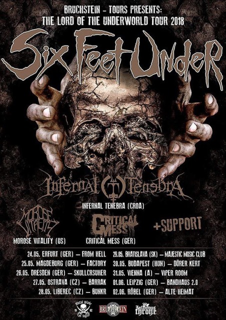 Six Feet Under presenta su “The Lord Of The Underworld Tour 2018”