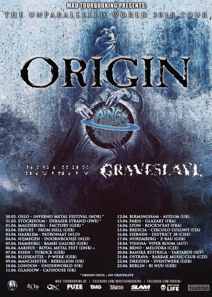 Fechas del «The Unparalleled World Tour 2018» de Origin
