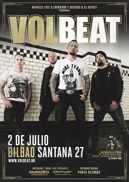 Volbeat en Bilbao el lunes 2 de julio
