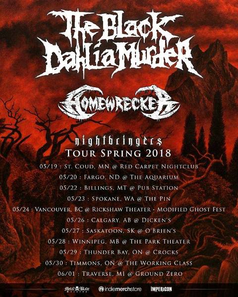 Fechas en Europa de The Black Dahlia Murder