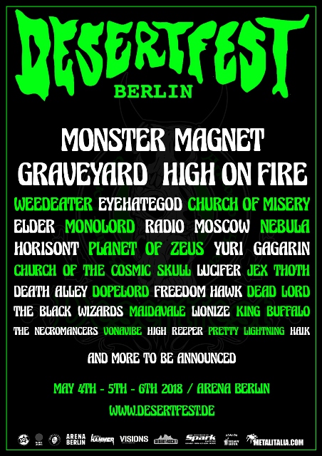 Completo el cartel y running order del Desertfest Berlin 2018
