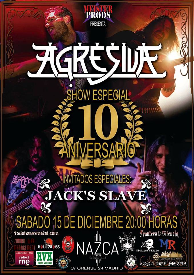 Concierto X Aniversario de Agresiva el 15 de diciembre