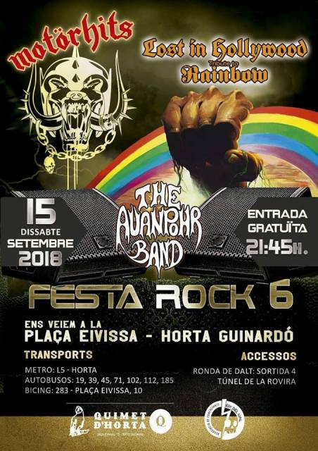 El 15 de septiembre la Festa Rock 6 en Barcelona