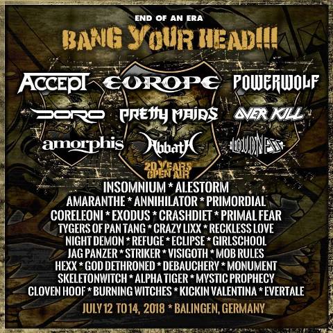 Horarios del Bang Your Head 2018