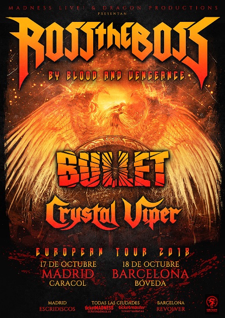Fechas de Ross The Boss en Madrid y Barcelona
