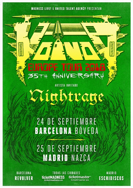 Fechas de la Gira de Voivod con Nightrage
