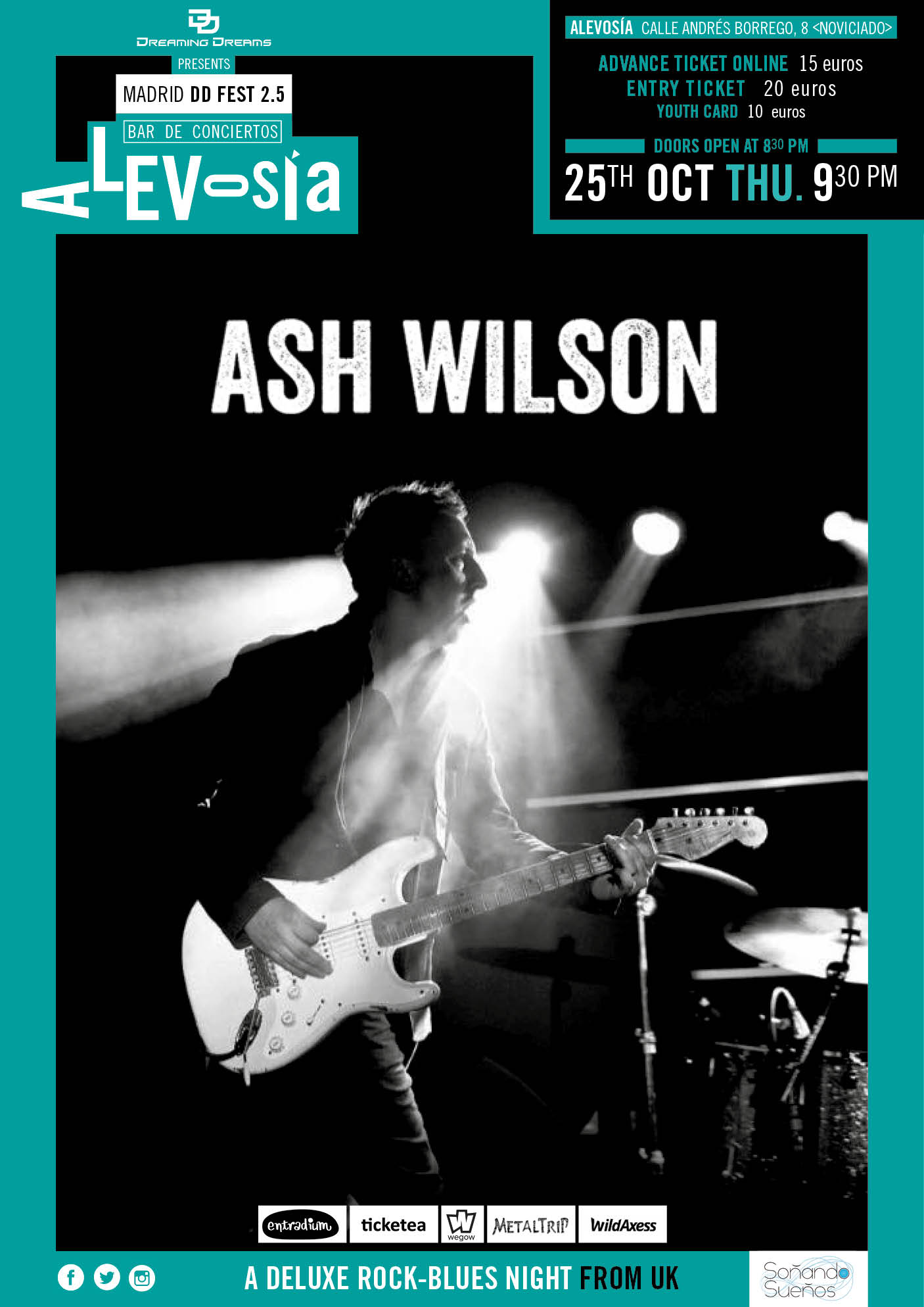 Ash Wilson en Madrid el jueves 25 de octubre