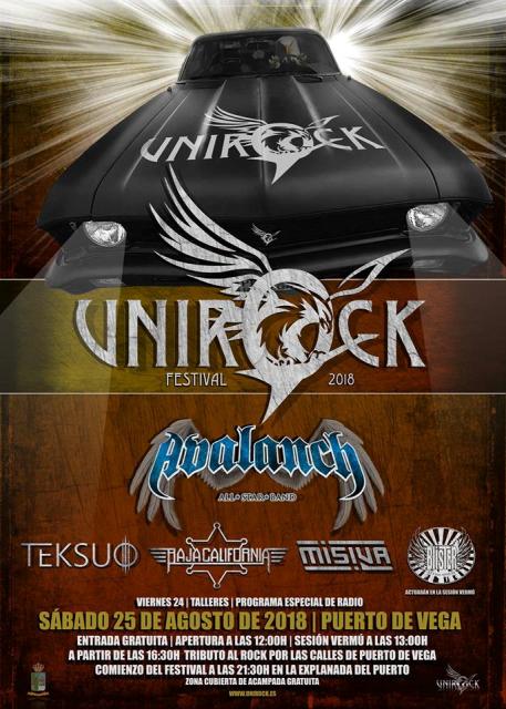 El Unirock Festival 2018, este sábado 25 de agosto en Puerto de Vega (Asturias)