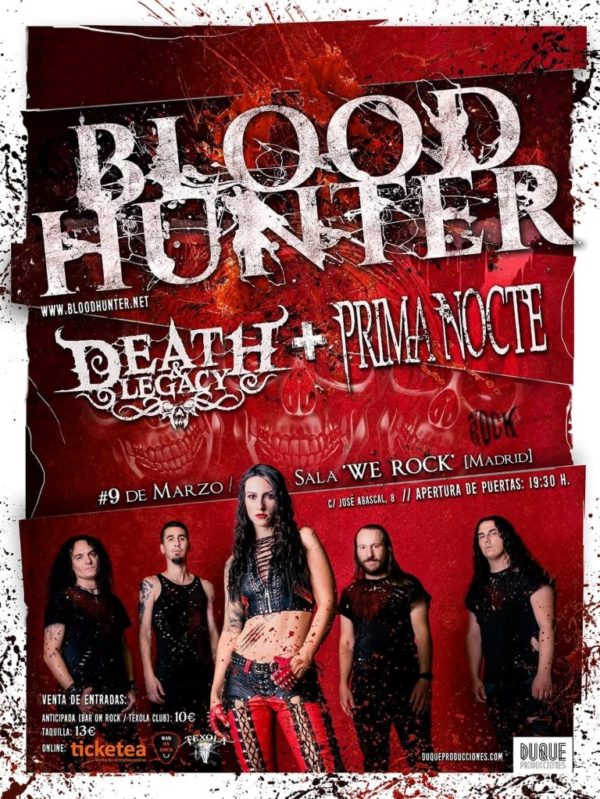 Nuevo video y concierto de Bloodhunter en Madrid acompañado por Death & Legacy y Prima Nocte