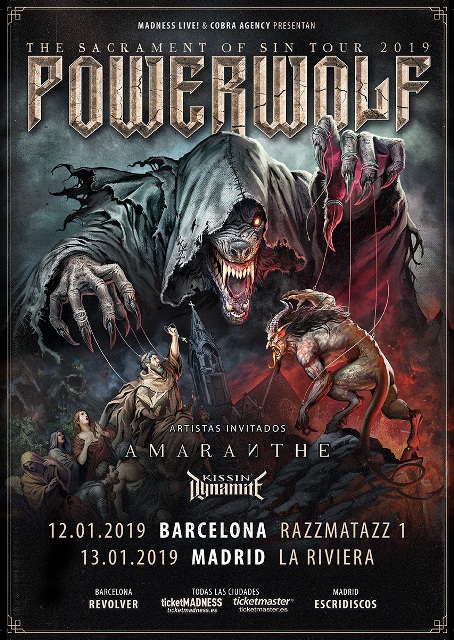 Gira en enero de Powerwolf con Amaranthe y
