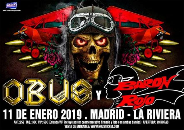 Obús y Baron Rojo en Madrid el 11 de enero