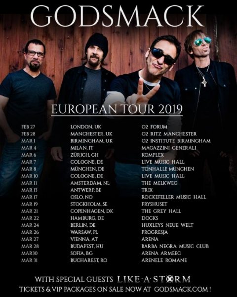 Godsmack reprograma las fechas d su gira europea