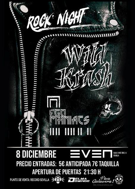 Wild Krash en Sevilla junto con Ego Maniacs el 8 de diciembre